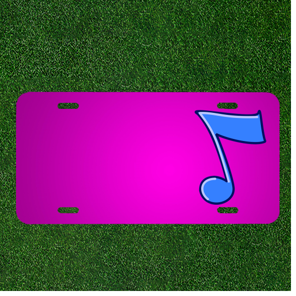 Personalized Car License Plate with Custom Name on Musical Note Quaver