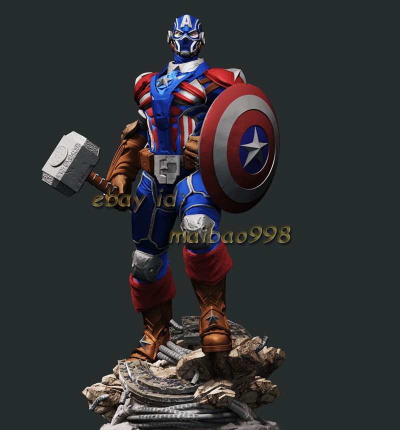 3D Print Captain America Garage Kit Figure Model Kit Unpainted Unassembled GK