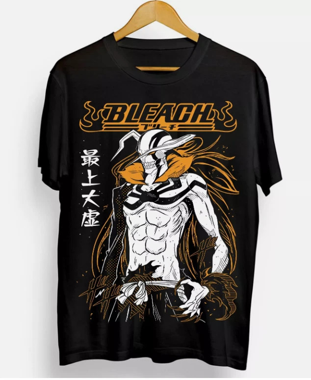 Anime Bleach Ichigo Kurosaki Moon Black T Shirt Size S - 5XL