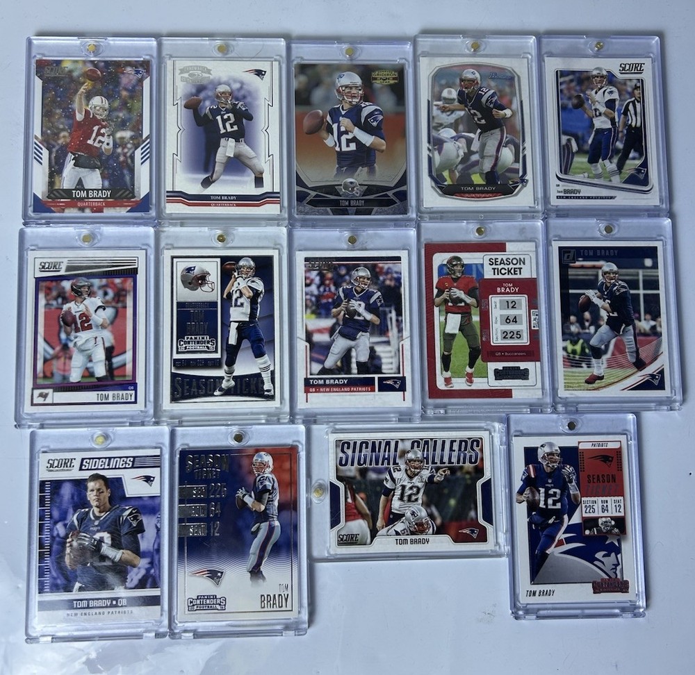 Tom Brady 14 Card Lot Patriots Buccaneers NFL Football Cards Mixed Collection