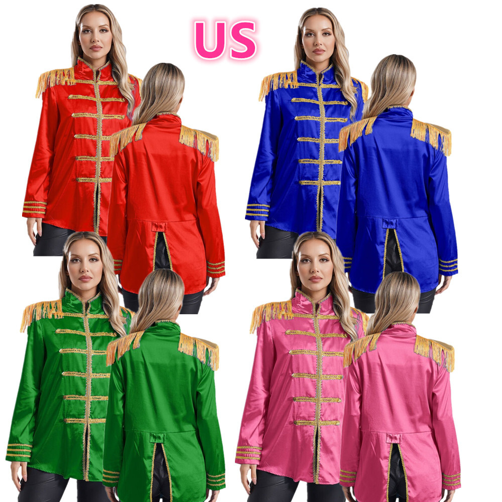 US Women's Costume Hippy Cosplay Jackets Halloween Fancy Dresses Cosplay Costume