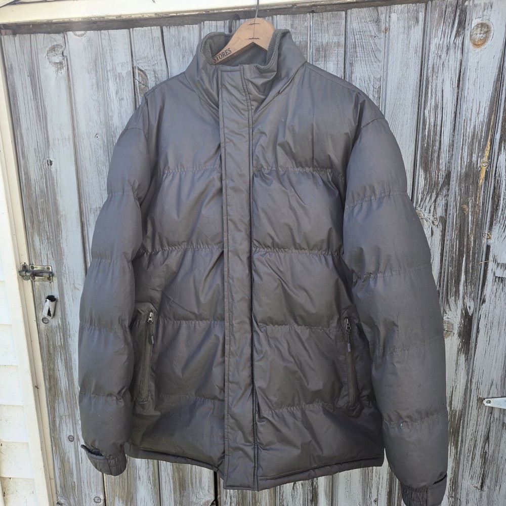 Men’s Puffer Jacket Size Medium Gray Winter Insulated Coat By Canyon River Blues