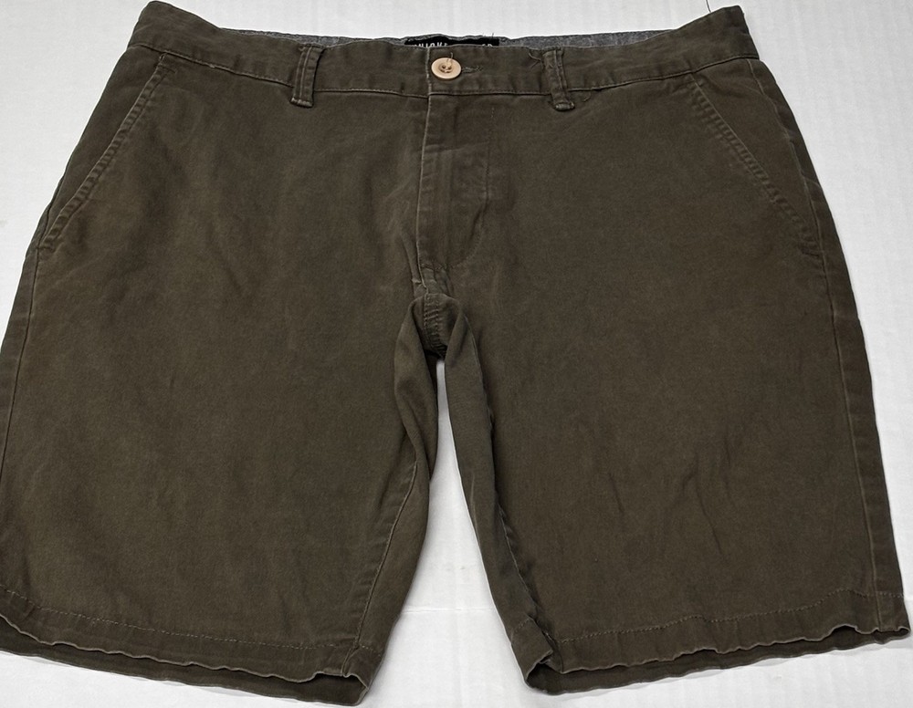 Knickerbocker Vintage Flex Chino Shorts Men 29/9 Green Flat Front College Shorts