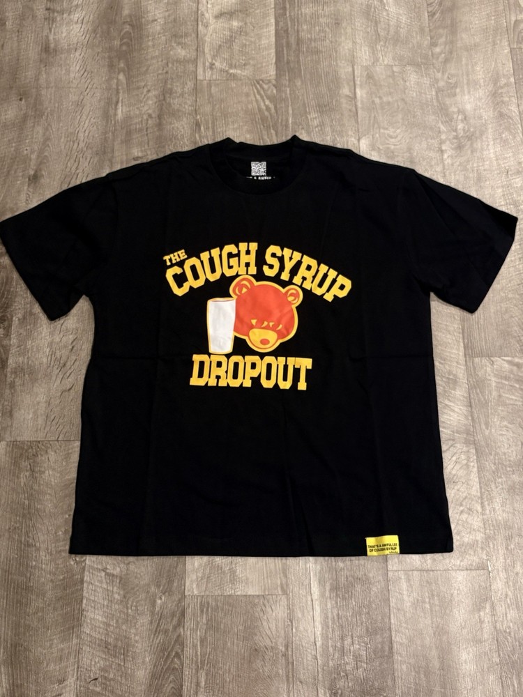 Awful Lot of Cough Syrup Men's Black Bear Graphic Crew Neck Short Sleeve T-Shirt