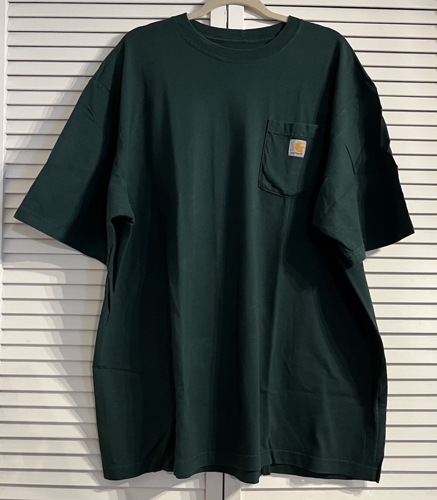 Carhartt Original Fit T-shirt Men’s Green Size 2XL Pocket Logo Work Shirt Casual