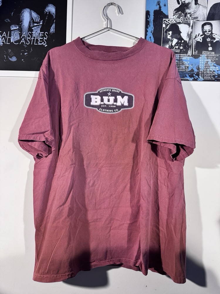 Vintage 90s BUM Equipment T-Shirt XL/2XL Big Logo Spell Out Faded