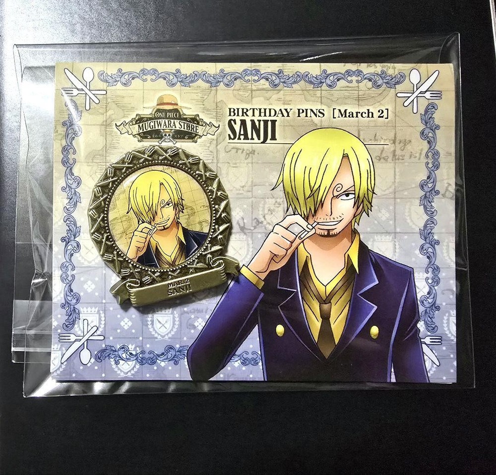 One Piece Sanji Birthday Pin Badge Official Anime Character Collectible  F/S