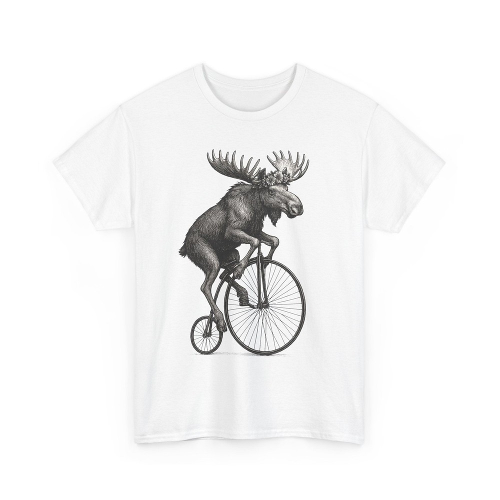 Moose T-Shirt Nature, Alaska Gift - Funny Wildlife Unisex Cotton Cycling Tee
