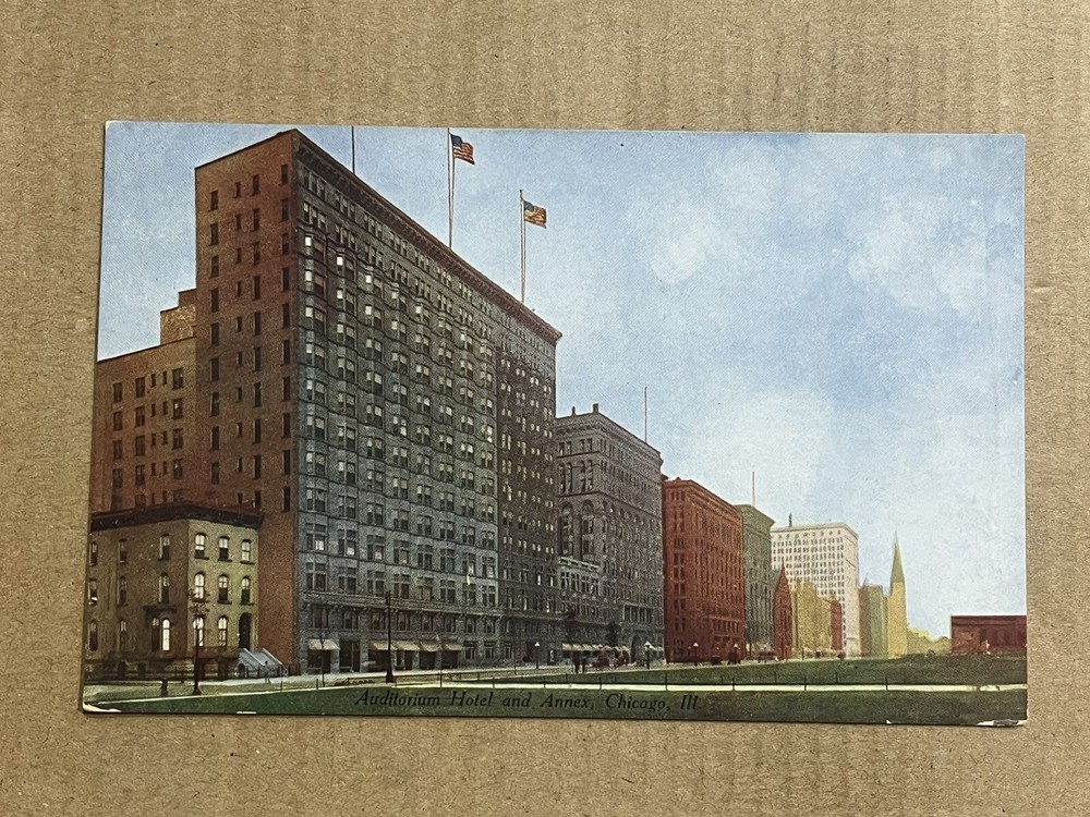 Postcard Auditorium Hotel Annex Chicago Illinois Vintage IL