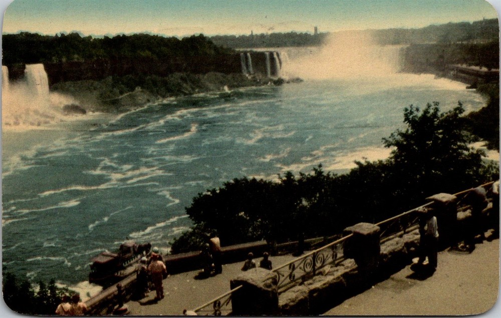 Niagara Falls Vintage Postcard Scenic View of the Falls and Park