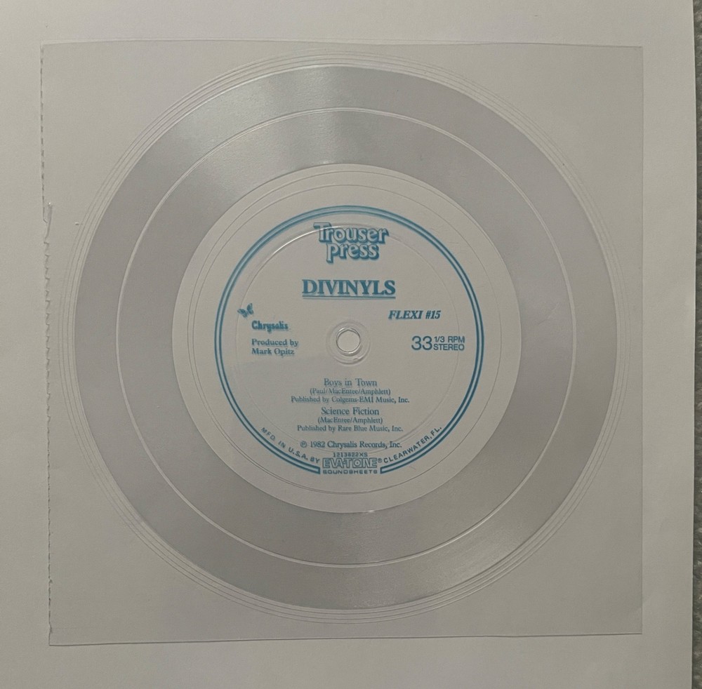 Divinyls ‎– Boys In Town 7” 1-sided Flexi-disc Trouser Press FLEXI #18 US 1982