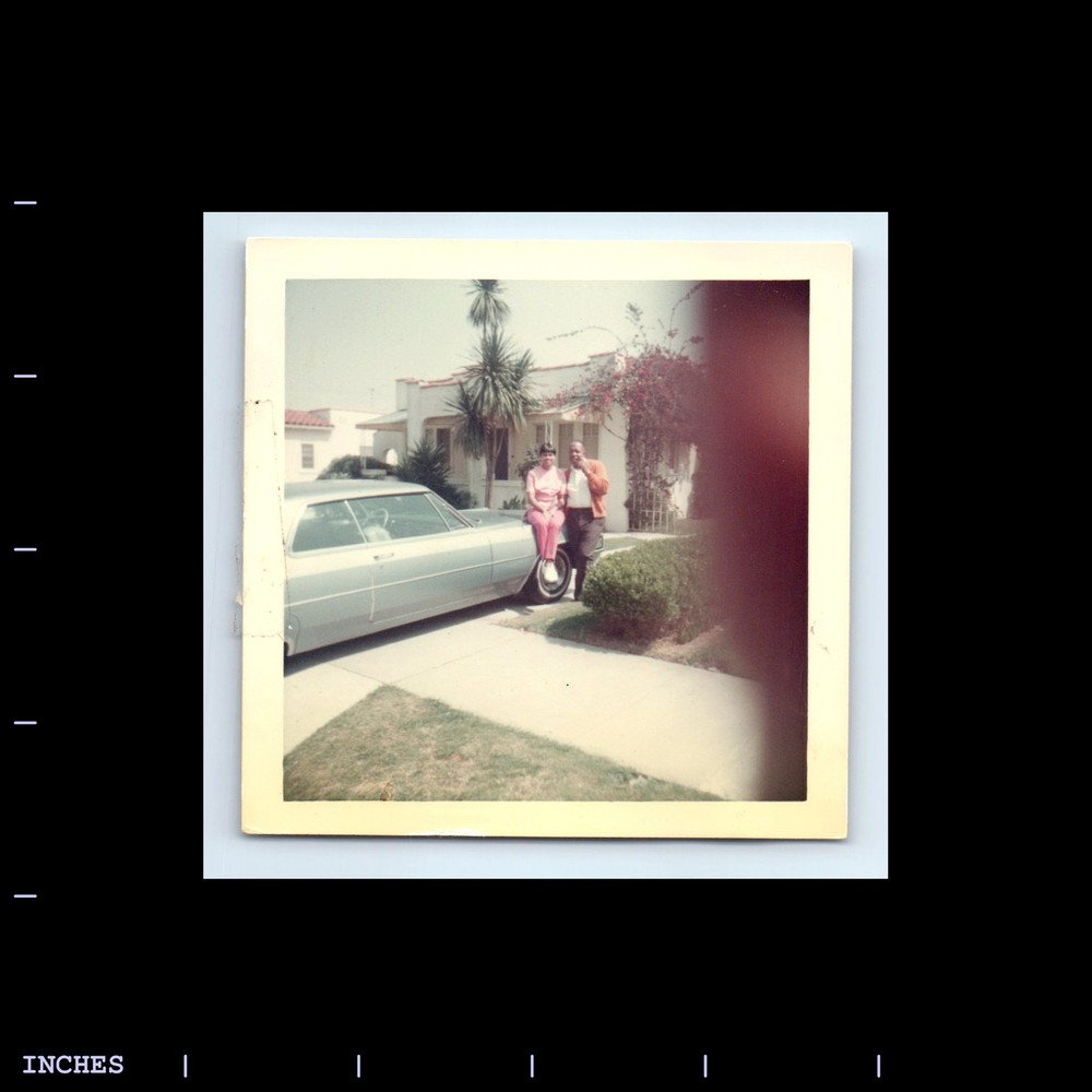 Square Color Photo BLACK AFRICAN-AMERICAN MAN WOMAN COUPLE CLASSIC CAR