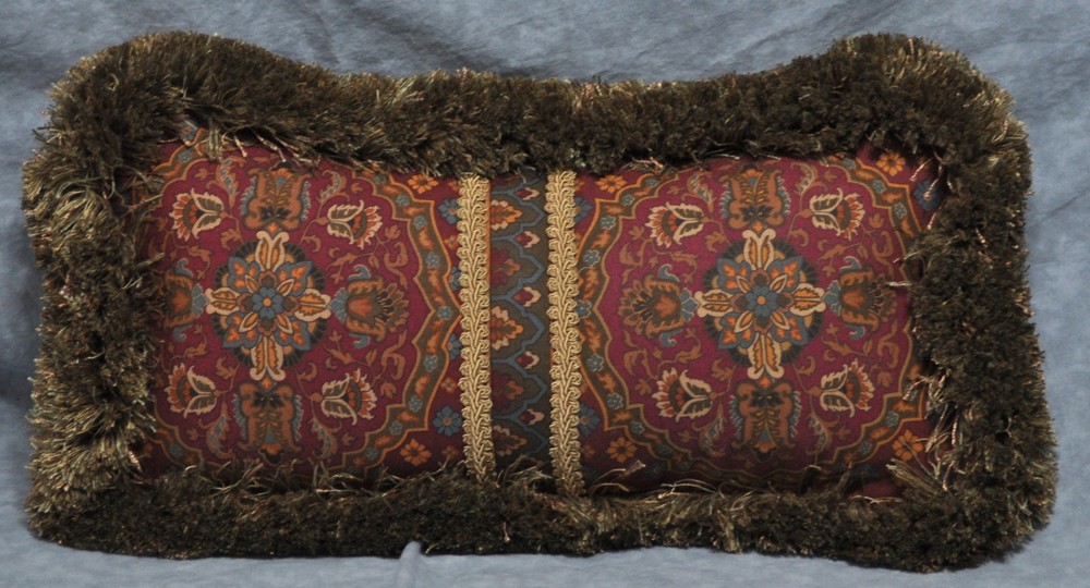 NEW Fringed Accent Pillow made w Ralph Lauren Equestrian Paisley Fabric 14
