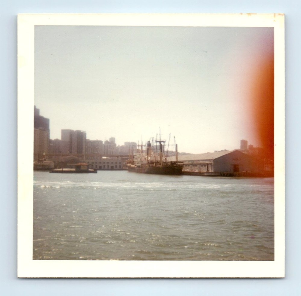 Old Vintage Square Color Photo FINGER IN FRAME ABSTRACT SAN FRANCISCO SKYLINE