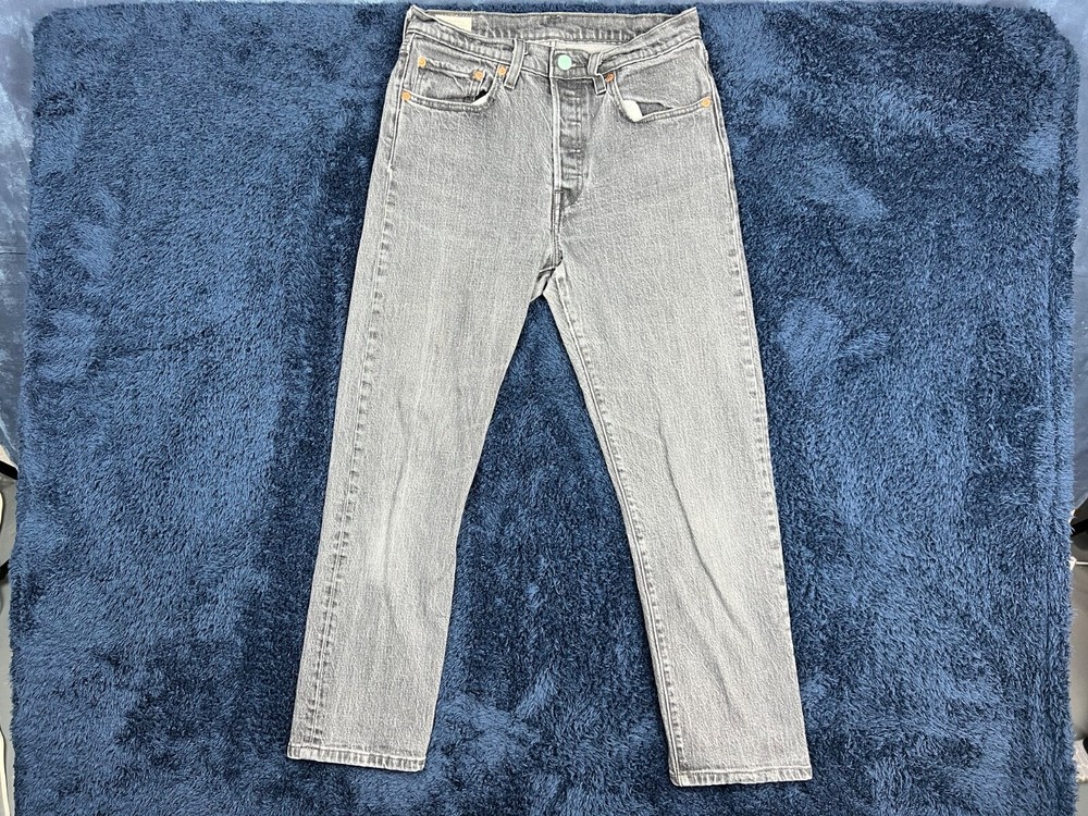 Levis 501 Womens Jeans 26x26 (29x26) Black Button Fly Straight Leg added Patch