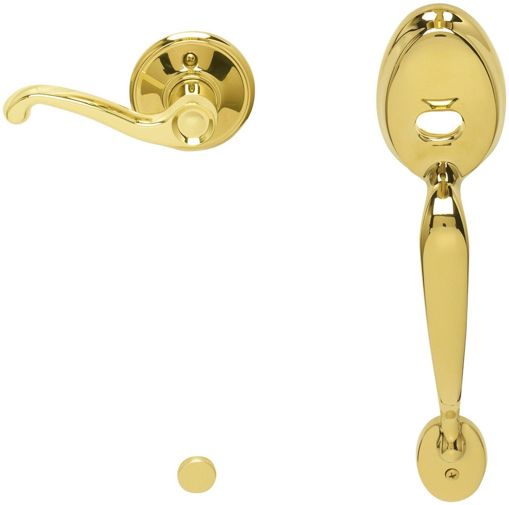 Schlage Plymouth FE285-PLY-FLA-RH Brass Lower Handleset for Schlage Locks