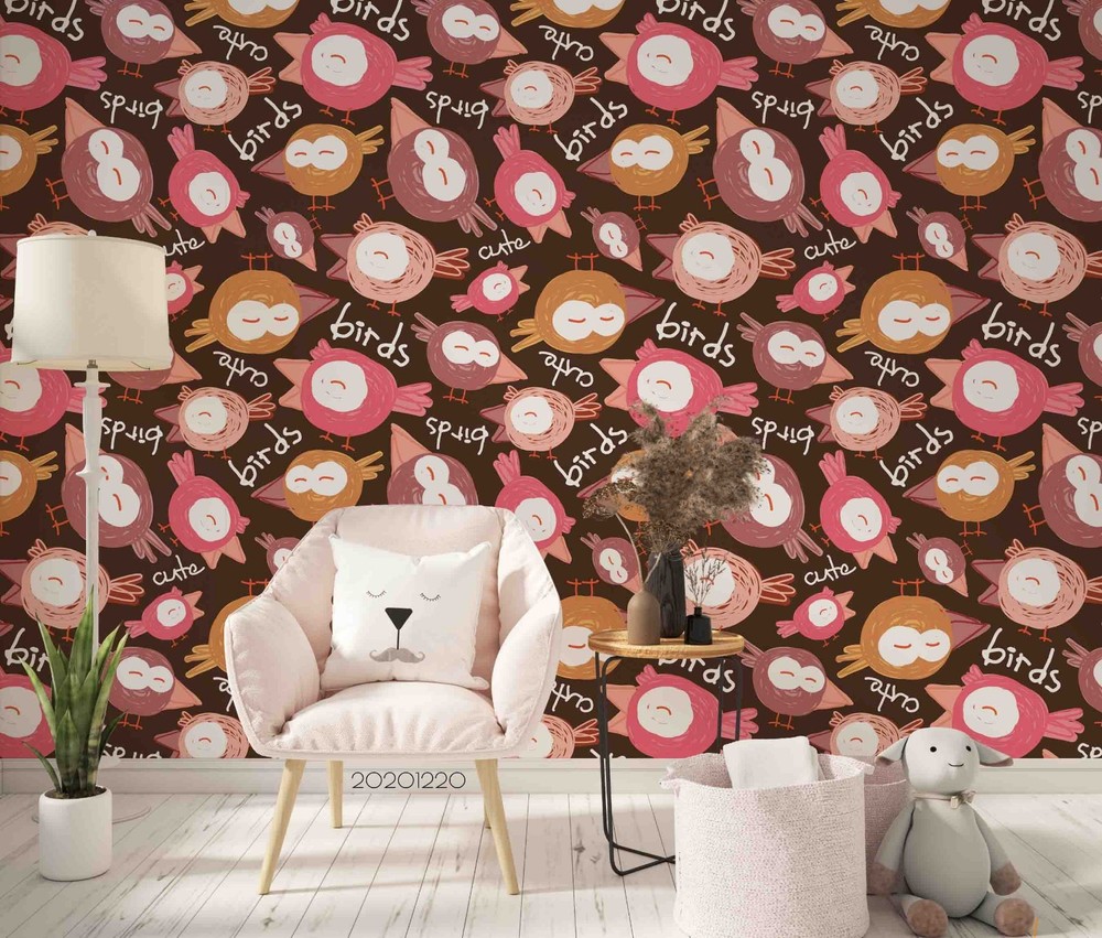 3D Hand-drawn Bird Cartoon Pattern Wall Murals Wallpaper Murals Wall Sticker