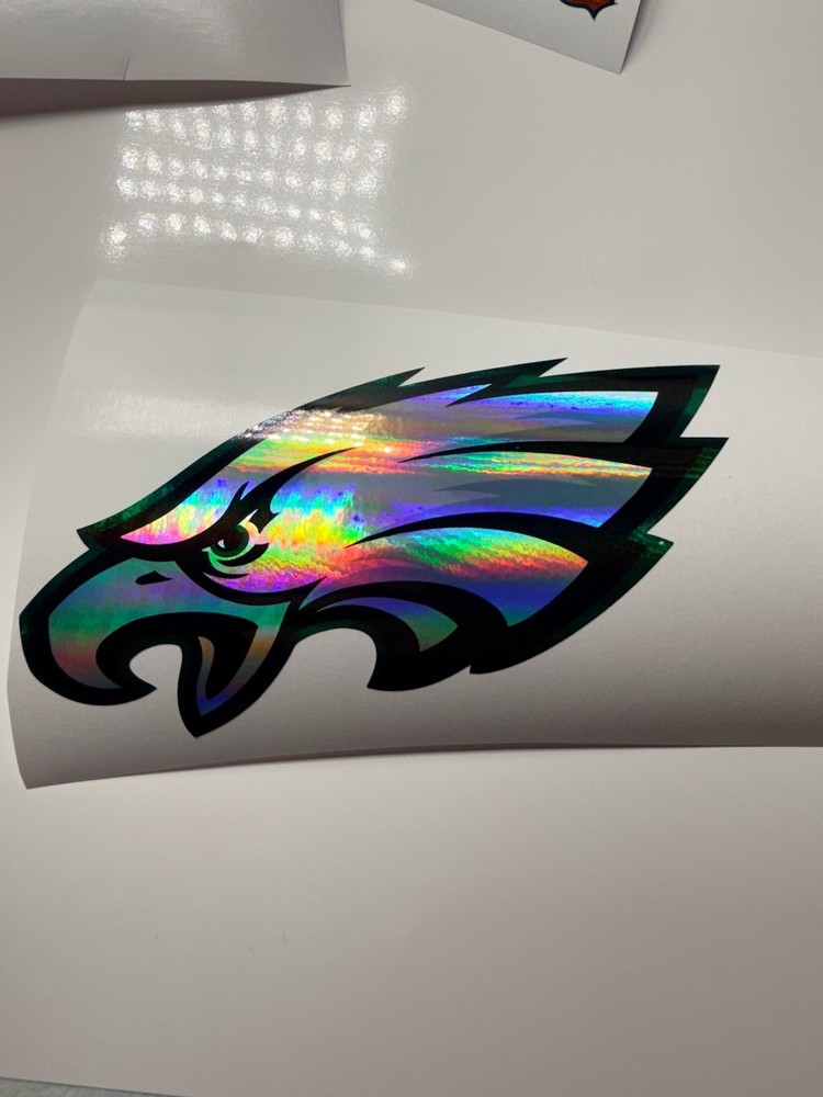 Philadelphia Eagles Holographic  Vinyl Decal  Left Facing