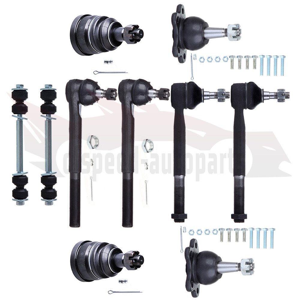 10pcs Front Ball Joints Sway Bar Tie Rod Kit for 96-02 Chevy Express 1500 2500