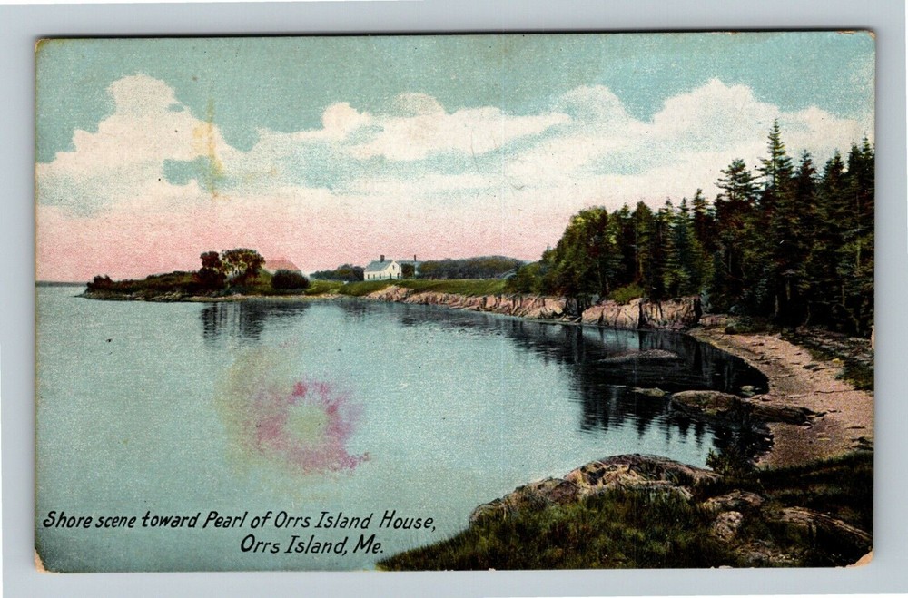 Orrs Island ME-Maine, Shore Scene, Pearl Of Orrs Island House Vintage Postcard