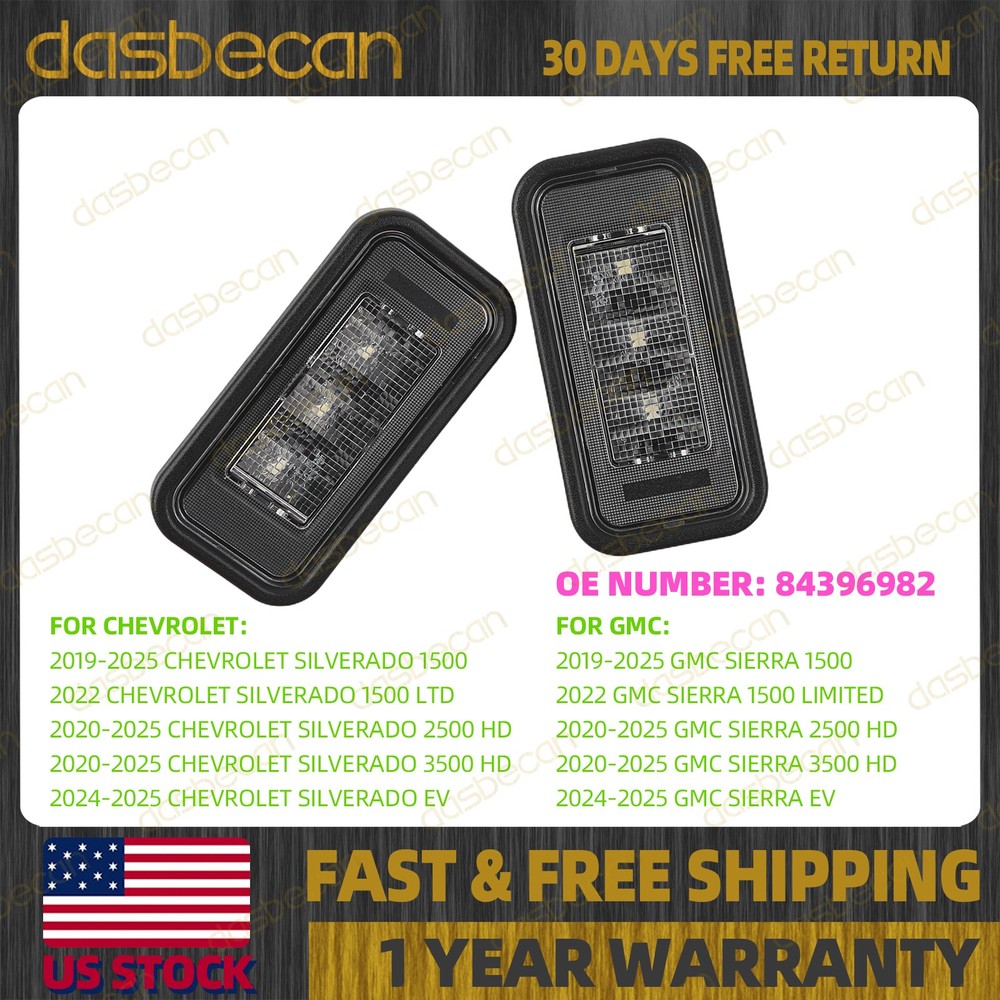 2Pcs LED Rear Truck Bed Cargo Area Light For Sierra Silverado 2019-2025 84396982
