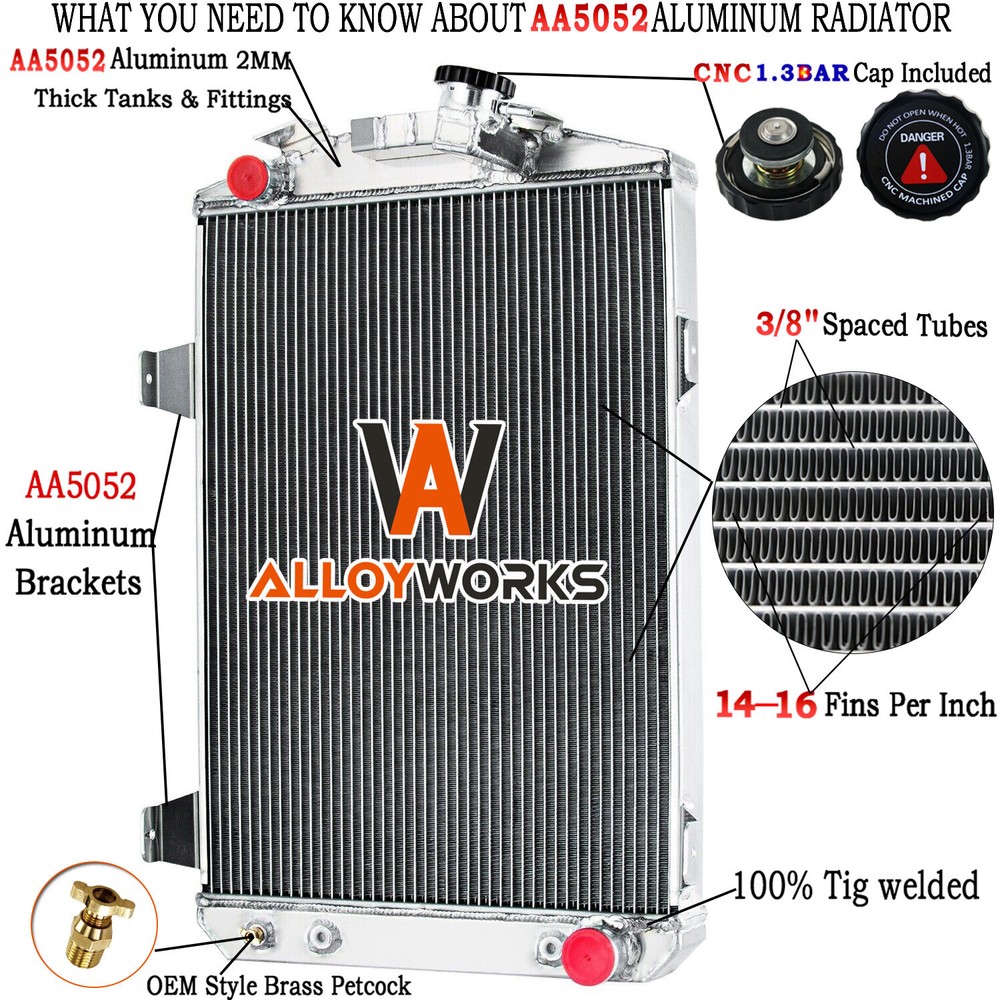 Aluminum 3 Row Radiator for 1930 Chevrolet Chevy Car Chevy V8 Conversion