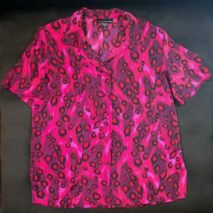 Vintage Impressions Cheetah Print Blouse - Size M