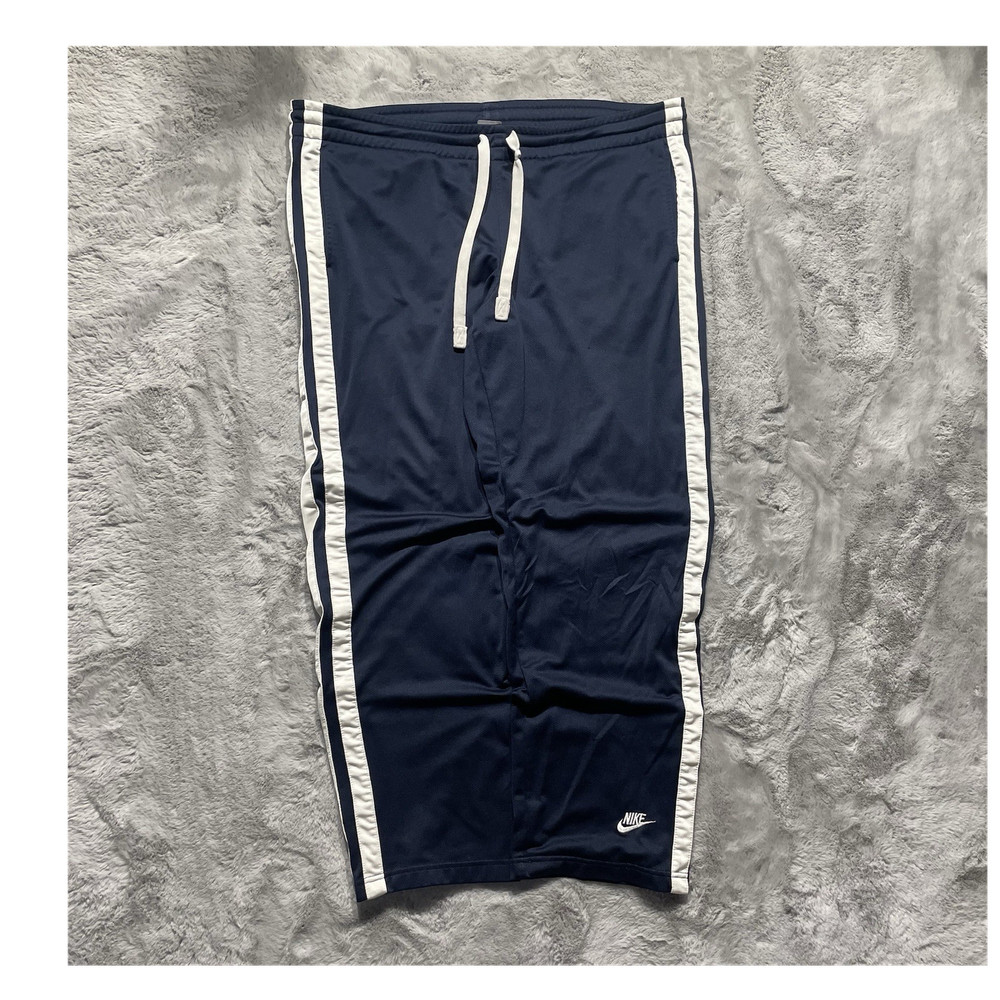 Nike Men's Blue/White Striped Track Pants Drawstring Elastic Waist Size XL