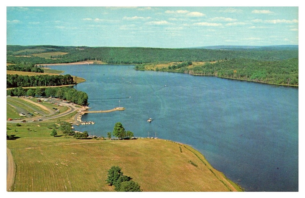 1950s Aerial View Prince Gallitzin State Park Pennsylvania Vintage Postcard