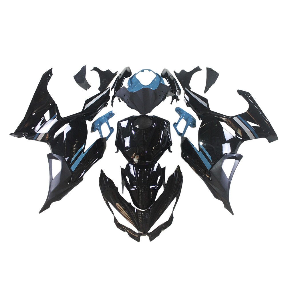 NTU Injection Black Blue Fairing Fit Kawasaki Ninja 400 2018-2023 EX400 a0133