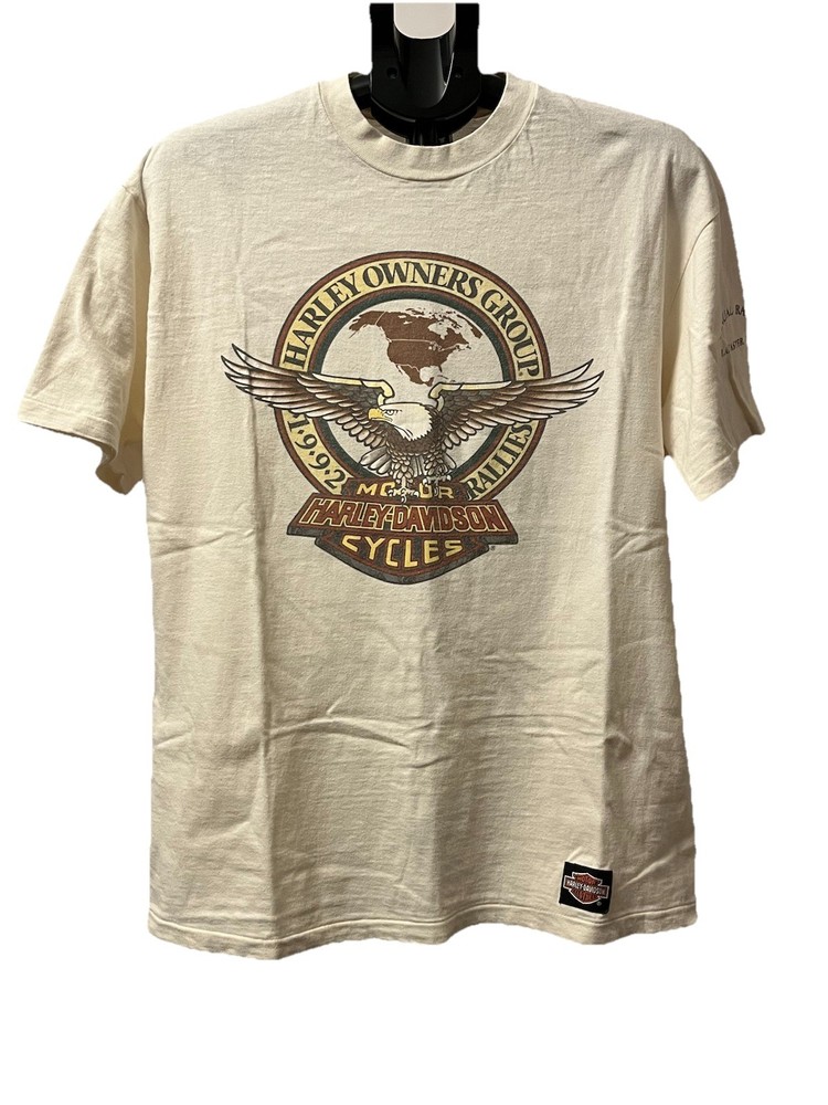 Vintage Harley-Davidson T-shirt Single Stitch USA 1992 Lancaster Rally Large