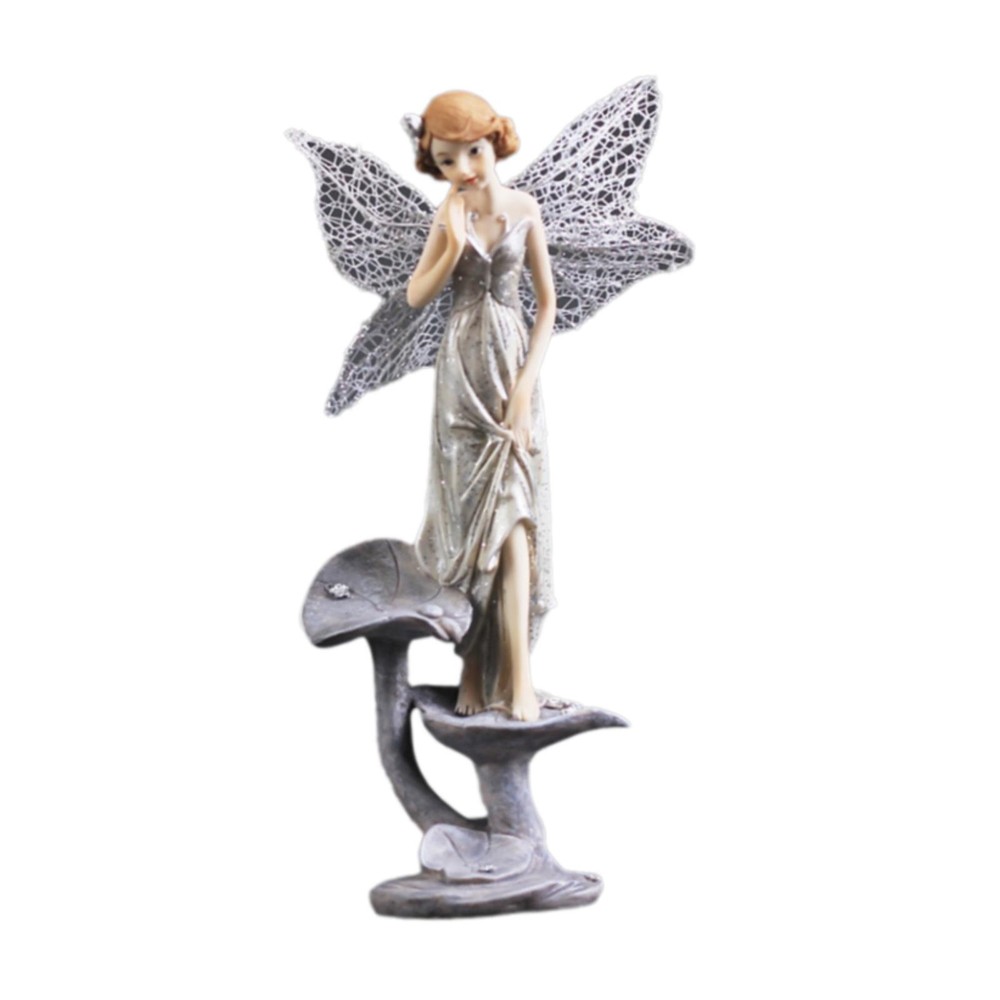 Miniature Fairy Figurine Adornment Resin Angel Statue for Office Shelf Table