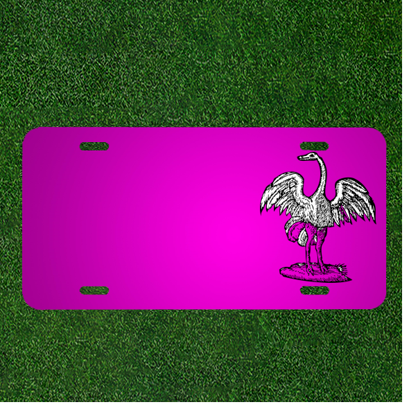 Custom Personalized Car License Plate with Names on Bird Wings and Beak