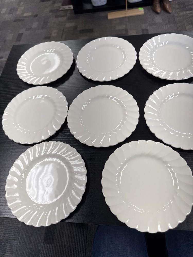 Myott Olde Chelsea England  White Bread Dessert Plate Set of Eight