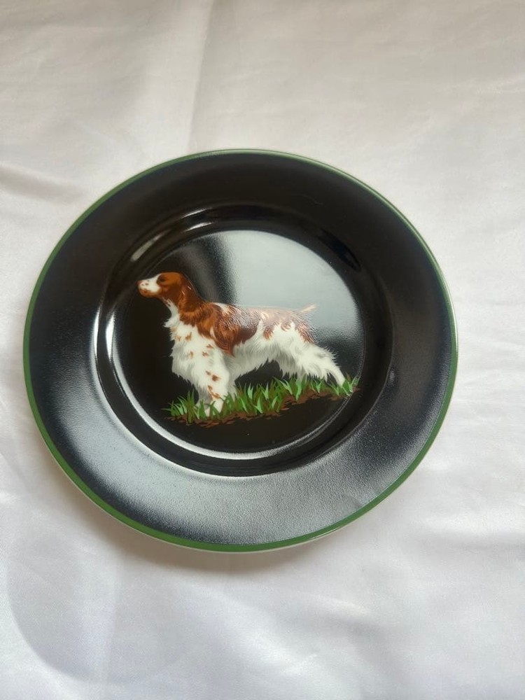 Tiffany & Co. Hunting Dog Plate Black Rare Collectible Used
