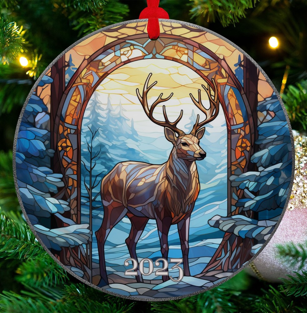 Ceramic Deer Ornament Reindeer Ornament Christmas Decoration Holiday Gift Idea