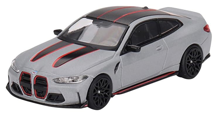 TrueScale Miniatures MINI GT 1/64 BMW M4 CSL G82 Frozen Brooklyn Grey