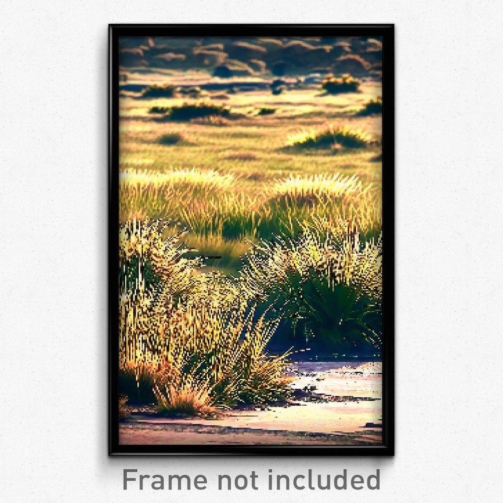 8-Bit Pixel Art Poster - Worn Grassland Psychedelic Trippy Gamer Print