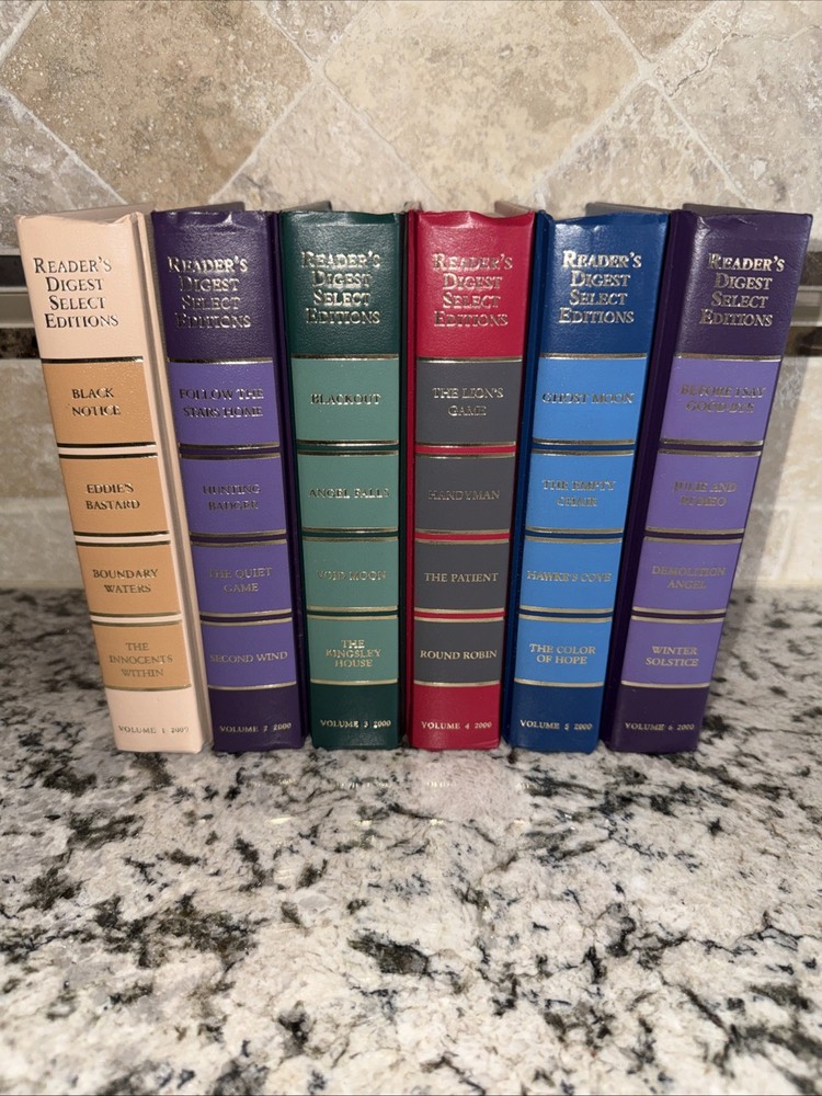 Reader's Digest Condensed Books Lot of 6 Staging Multicolor Decor Display 2000