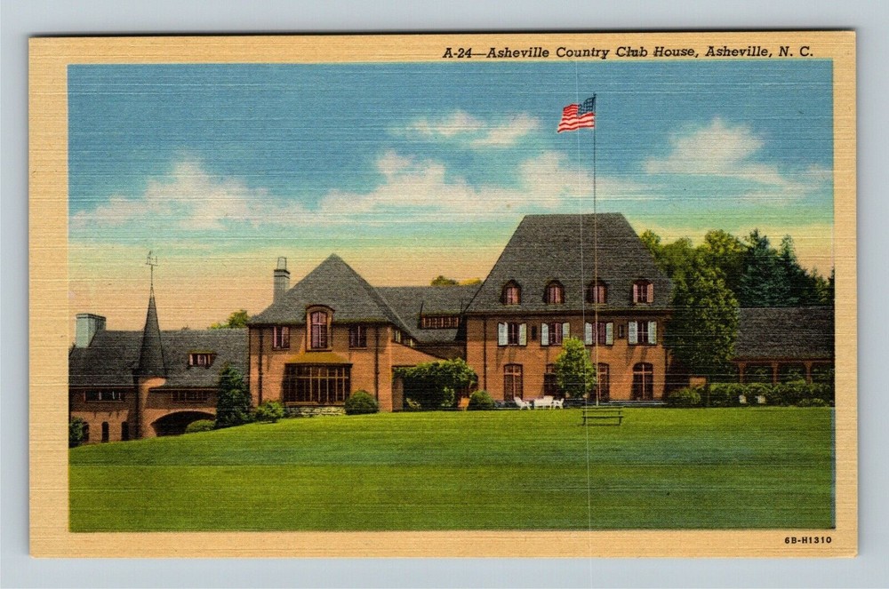Asheville NC-North Carolina, Asheville Country Club House Vintage Postcard