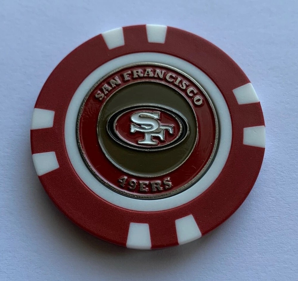 San Francisco 49Ers Single Magnetic Poker Chip With Removeable Ball Marker