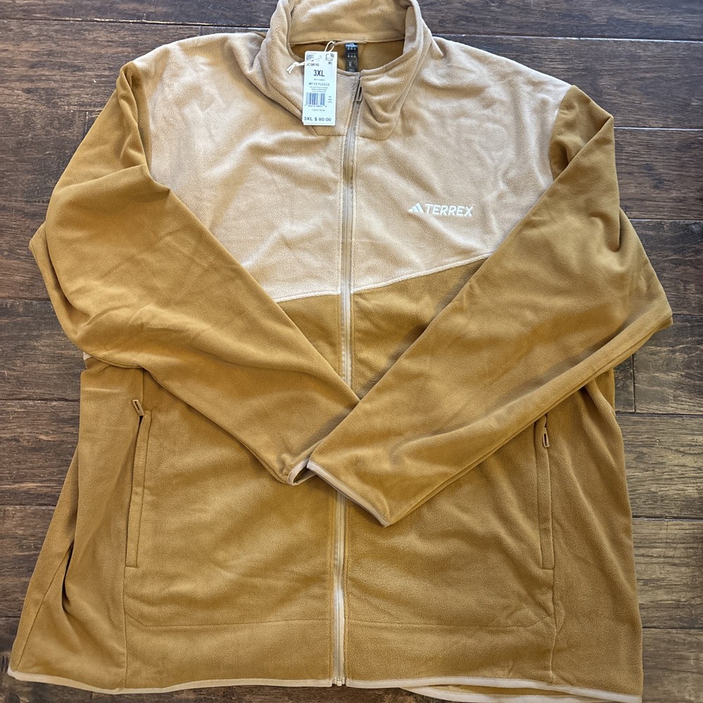 Adidas Terrex Men’s Multi Full-Zip Fleece Hiking Jacket Bronze Strata 3XL NWT