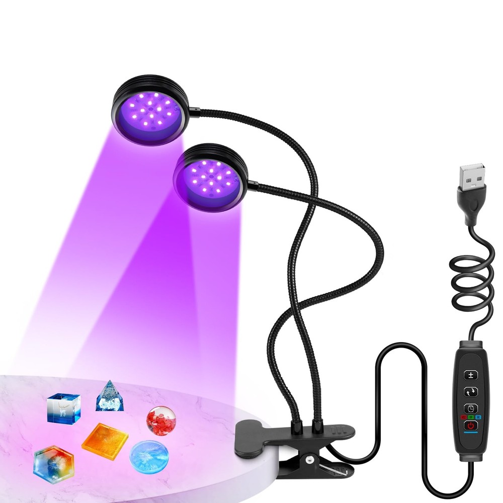 10W Dimmable Dual Head UV Black Light 395-405nm USB Portable