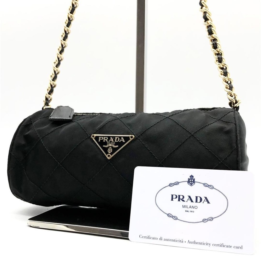 Rare Prada Quilted Chain Shoulder Bag with Accessory Pouch