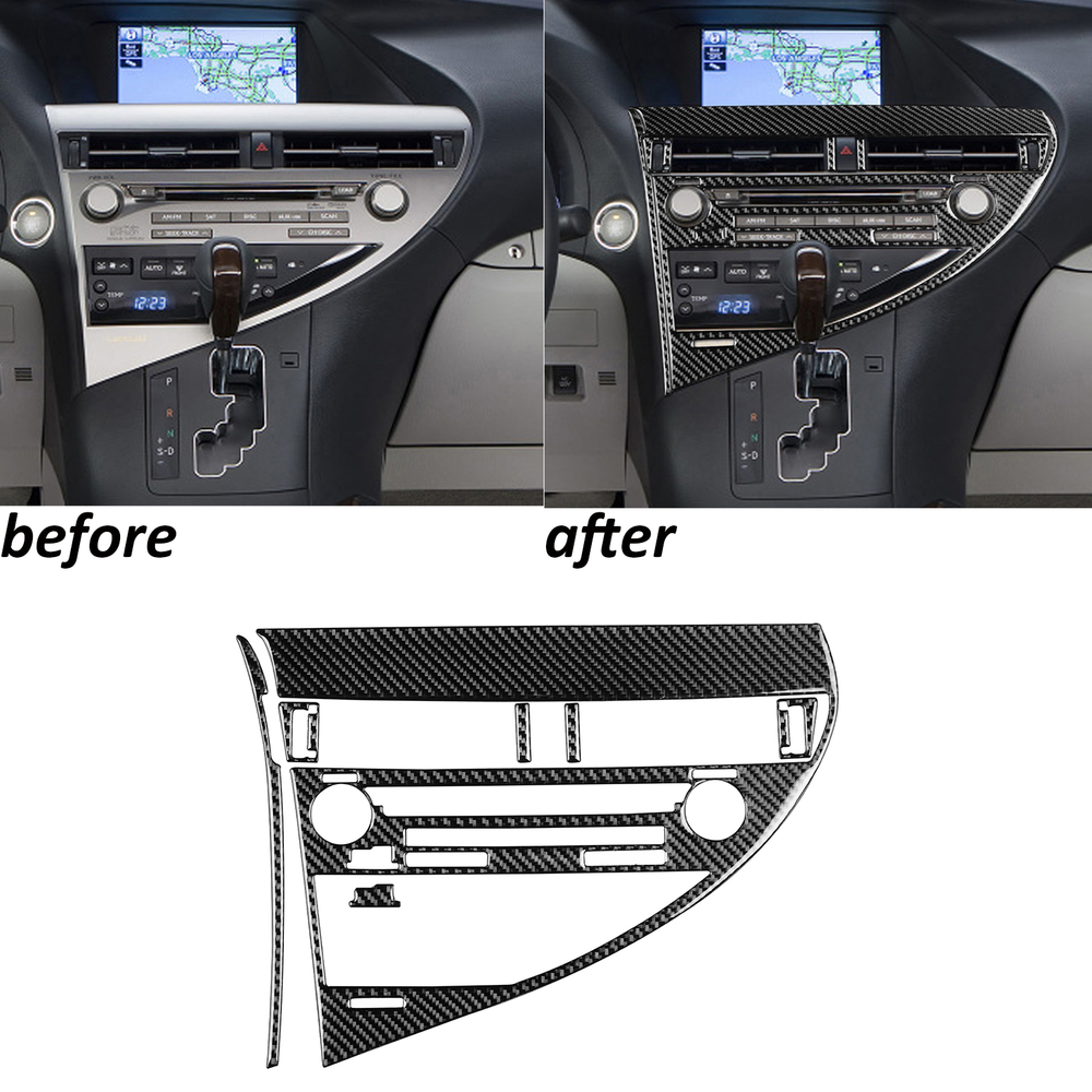 7Pcs Real Carbon Fiber Center Console Panel Trim For Lexus RX350 RX450h 2010-15
