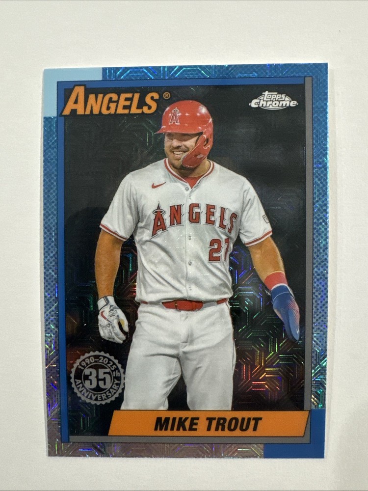 Mike Trout 2025 Topps Chrome 1990 35th Mojo Refractor Silver Pack