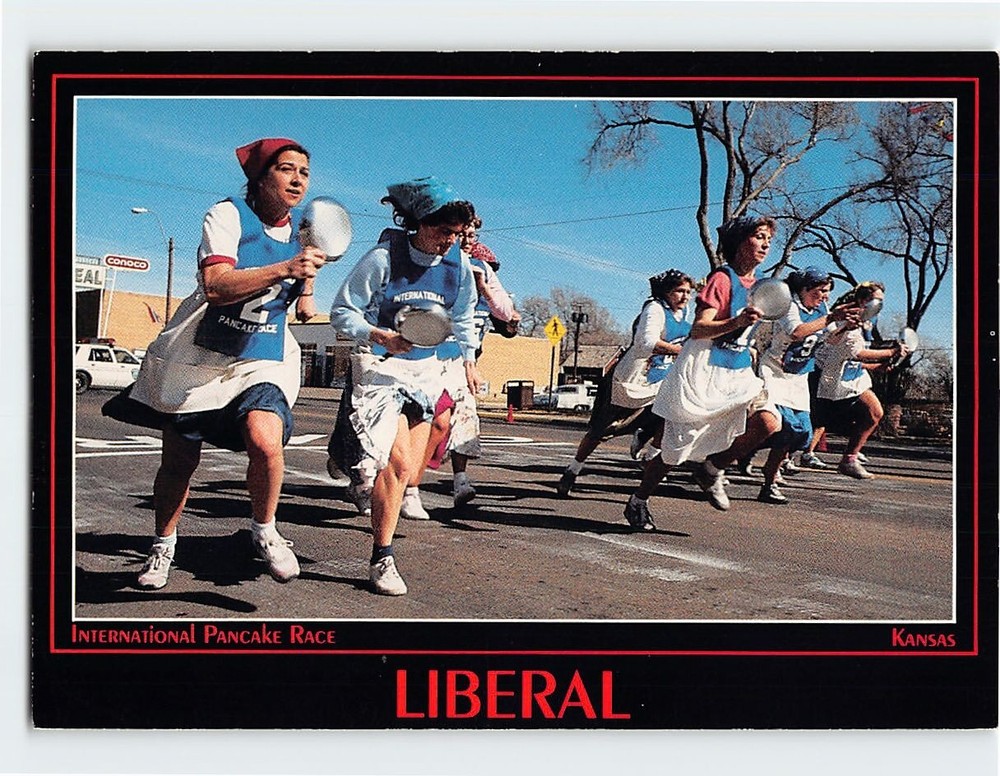 Postcard International Pancake Race Liberal England