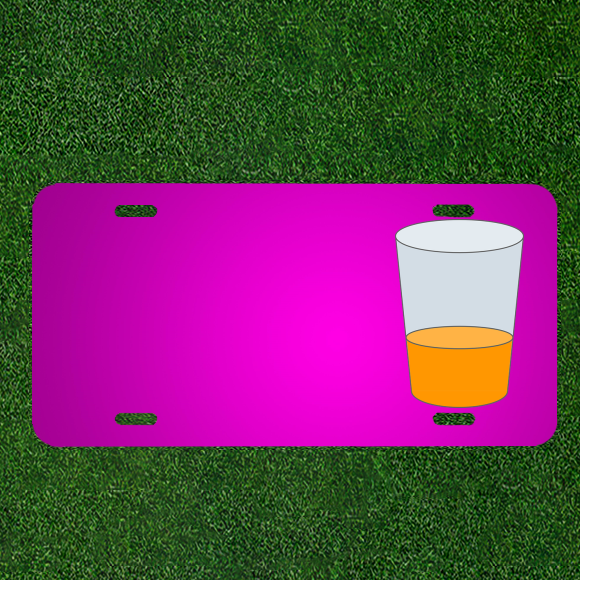 Create Your Unique Custom Car License Plate Featuring Names Engraved on a Glass Drink Design for a Personalized Touch