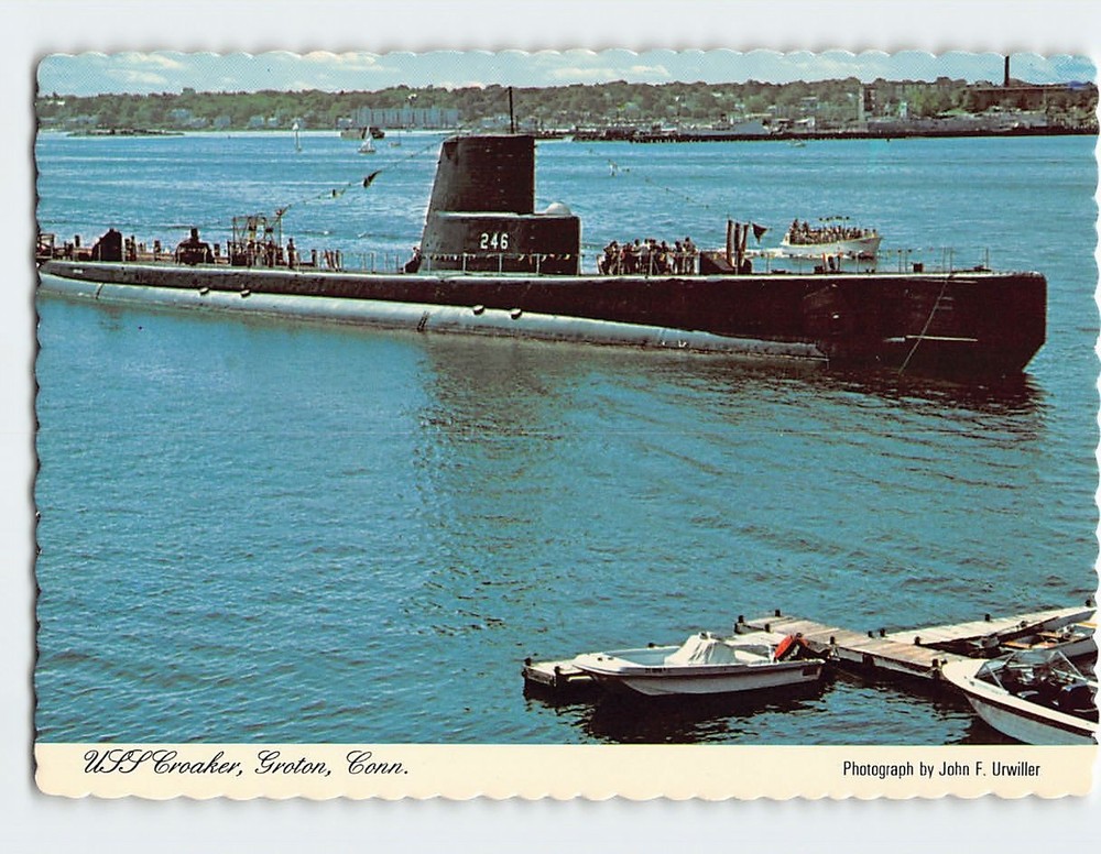 Postcard USS Croaker Groton Connecticut USA