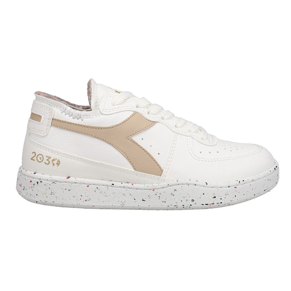 diadora Mi Basket Row Cut 2030 Lace Up  Mens Off White Sneakers Casual Shoes 178